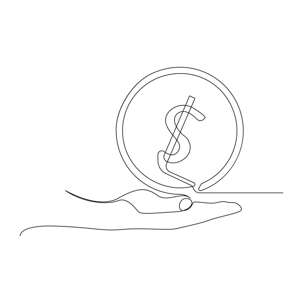 coins continuous one line art  drawing illustrations and vectors design