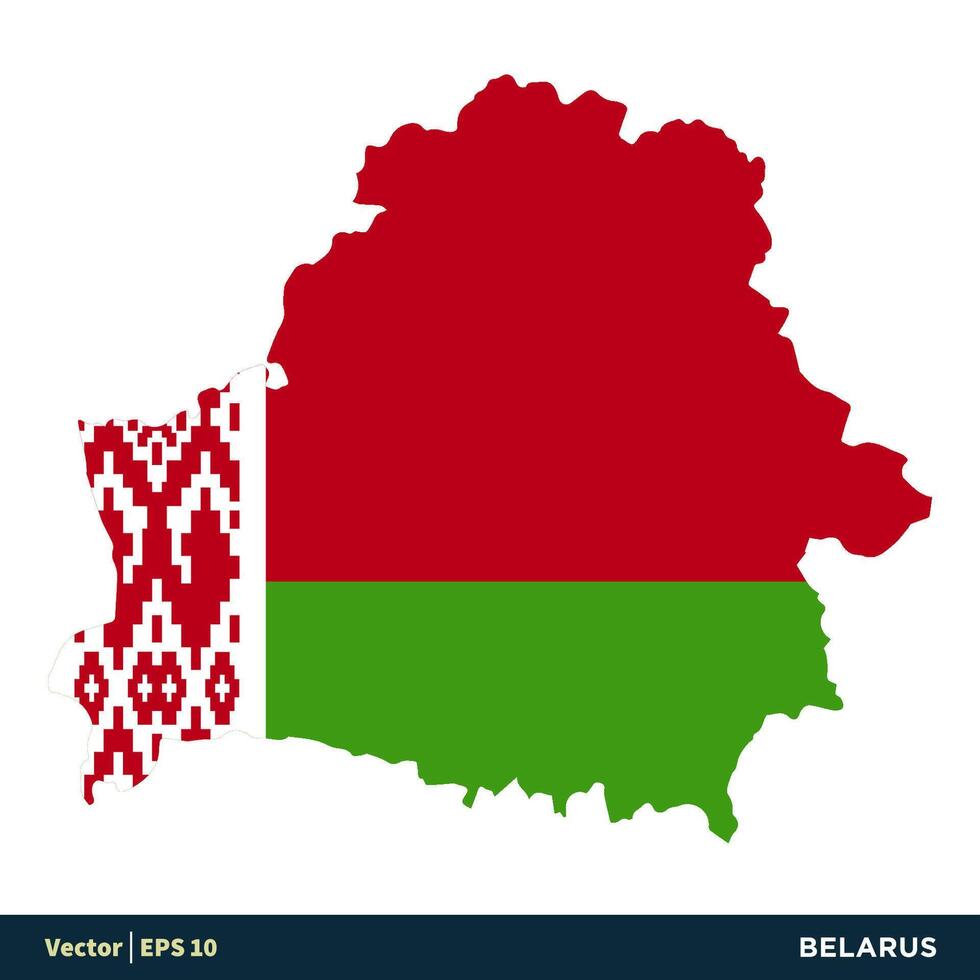 Belarus - Europe Countries Map and Flag Vector Icon Template Illustration Design. Vector EPS 10.