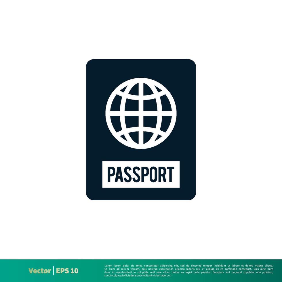 pasaporte icono vector logo modelo eps 10