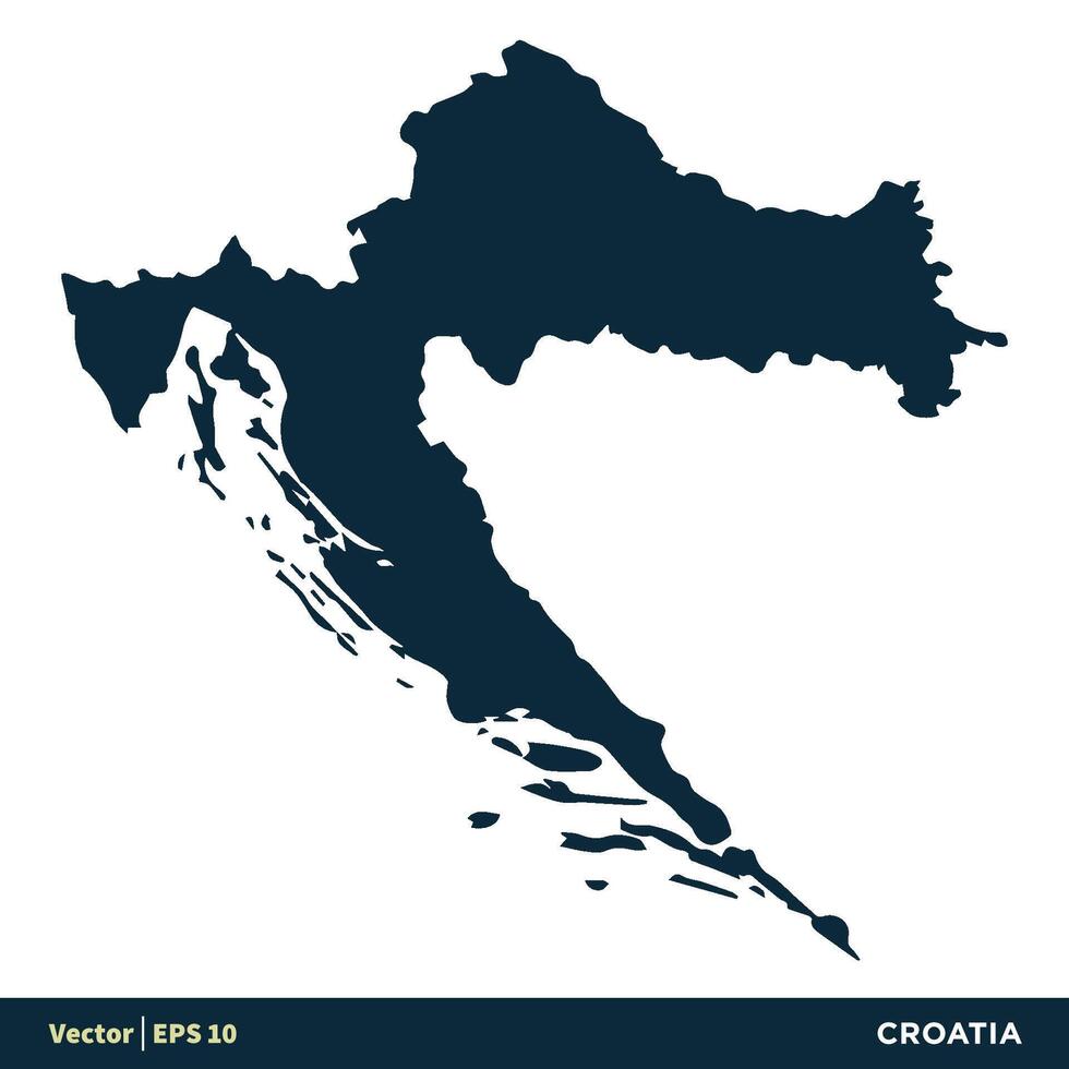 Croacia - Europa países mapa vector icono modelo ilustración diseño. vector eps 10