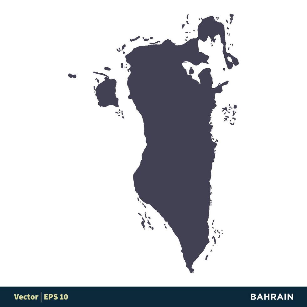 bahrein - Asia países mapa icono vector logo modelo ilustración diseño. vector eps 10