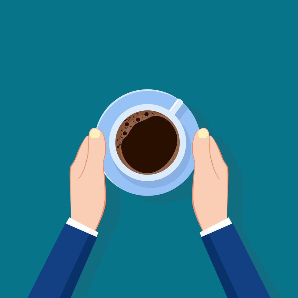 Businessman serving coffee vector