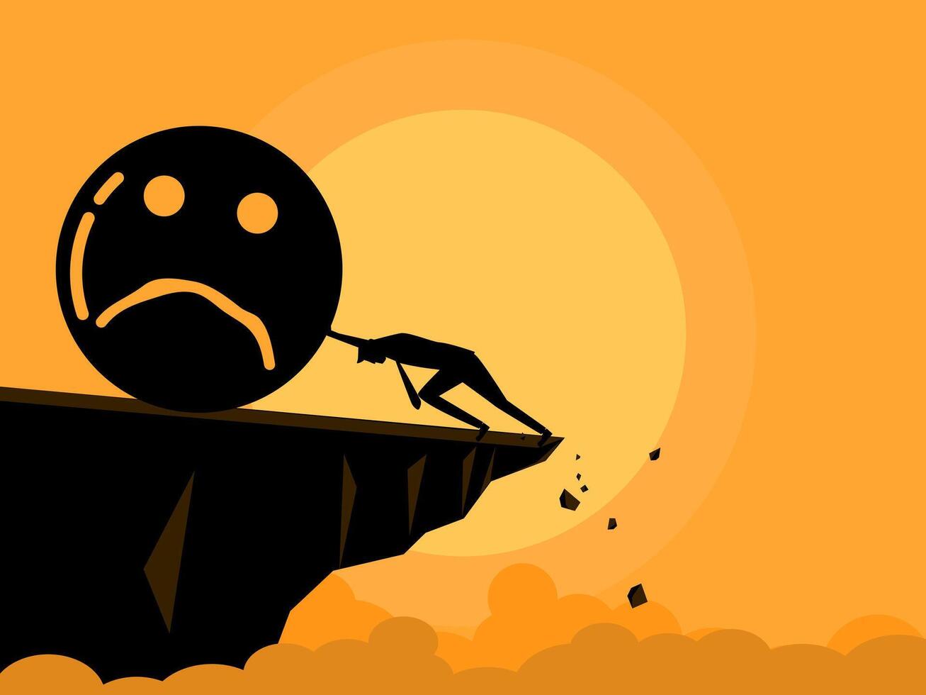 People try to fight stressful emotions or negative thoughts vector