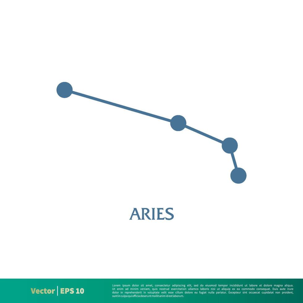 Aries - constelación estrella icono vector logo modelo ilustración diseño. vector eps 10