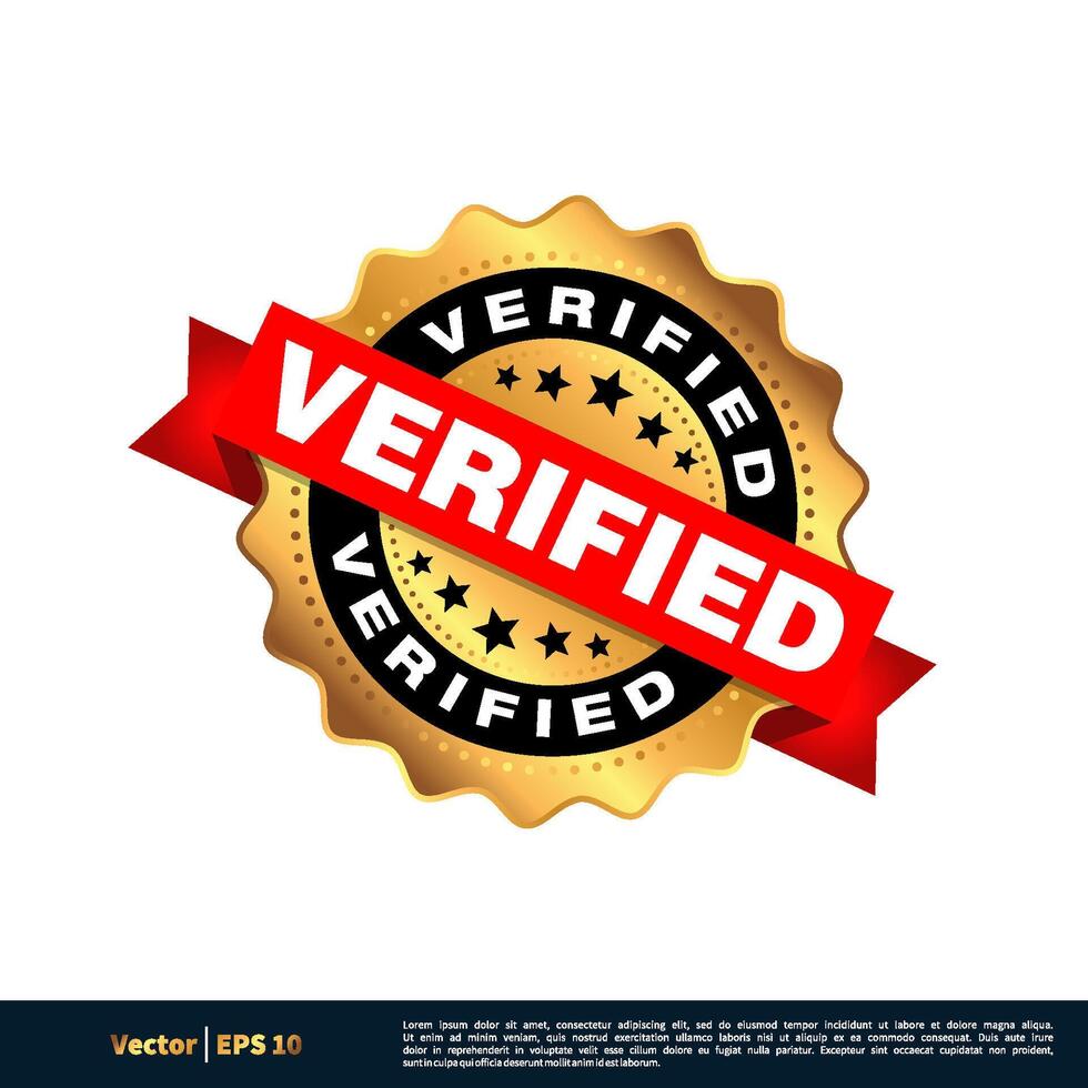 Verified Gold Seal Stamp Vector Template Illustration Design. Vector EPS 10.