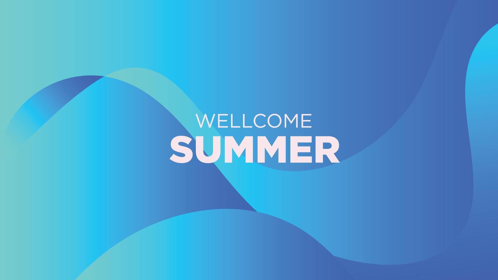 wellcome summer in abstract cold blue background vector