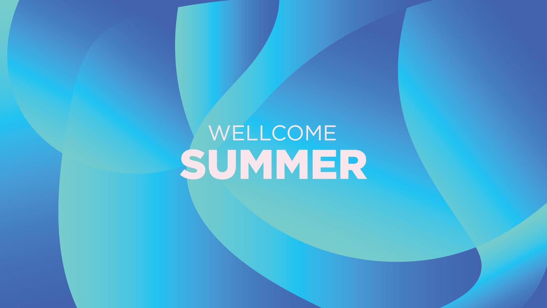 wellcome summer in abstract cold blue background vector