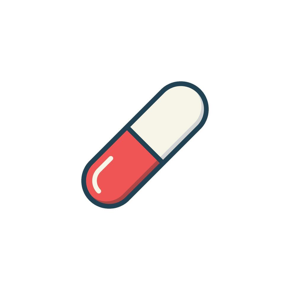 Trendy Capsule Medicine Icon Vector Template