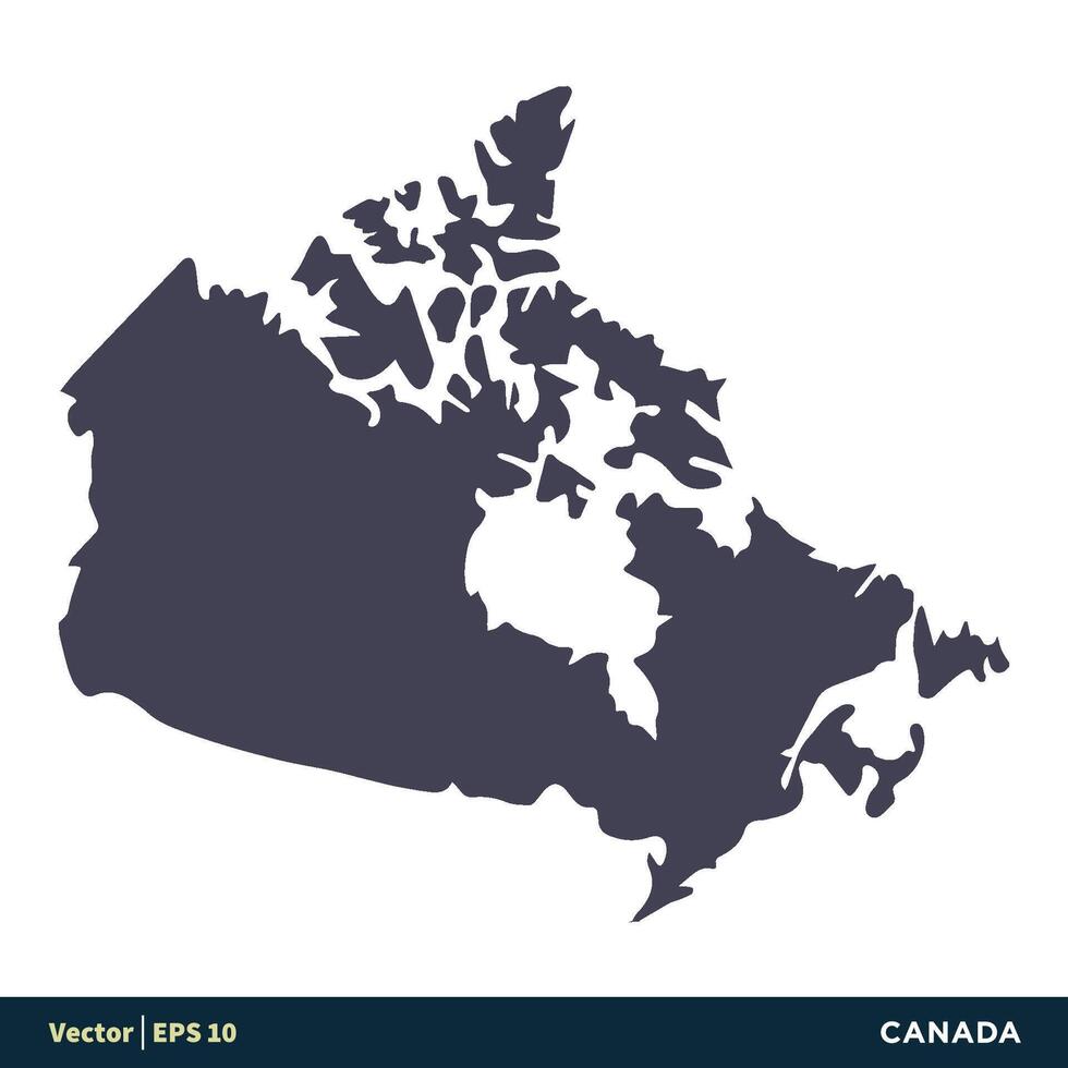 Canada - North America Countries Map Icon Vector Logo Template Illustration Design. Vector EPS 10.