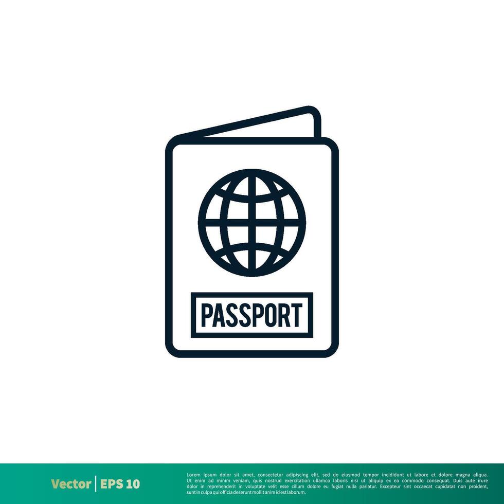 pasaporte icono vector logo modelo eps 10