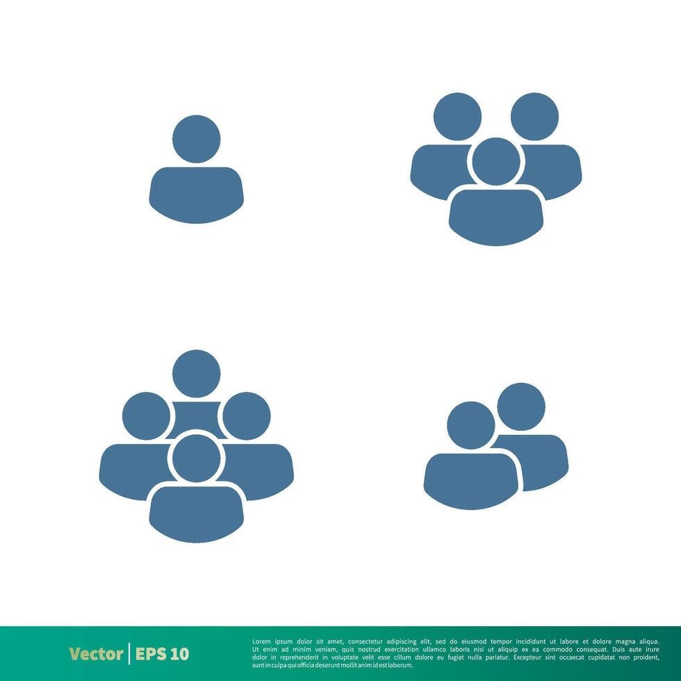 Set Human Shape, People, Crowd icon Vector Logo Template Illustration Design. Vector EPS 10.