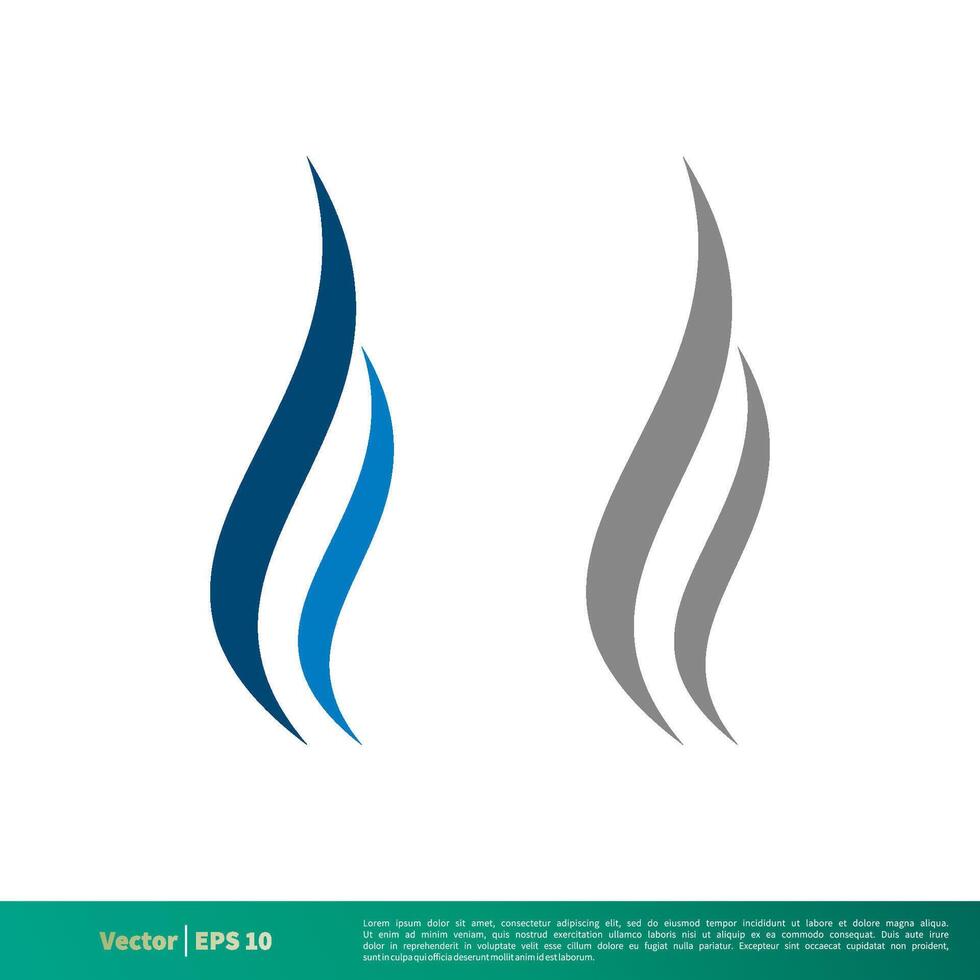 conjunto ola agua o fumar fuego fuego icono vector logo modelo ilustración diseño eps 10