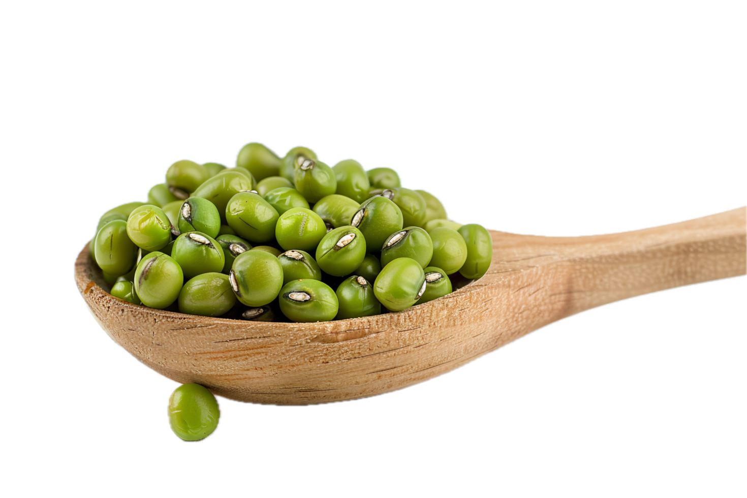 AI generated Fresh Green Soybeans Edamame on Wooden Spoon png