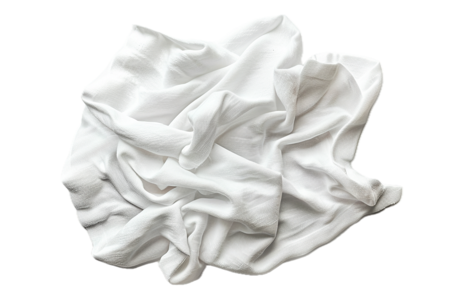 AI generated Crumpled White Fabric png
