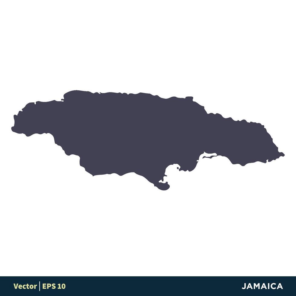 Jamaica - norte America países mapa icono vector logo modelo ilustración diseño. vector eps 10