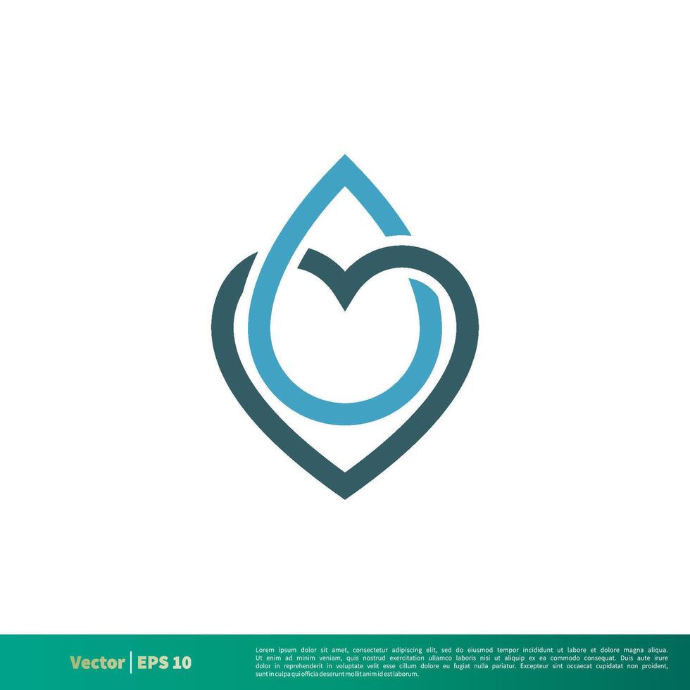 soltar agua y corazón médico, cuidado de la salud icono vector logo modelo ilustración diseño. vector eps 10