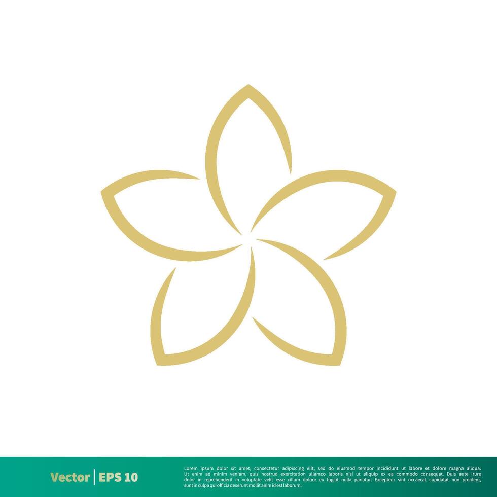 Plumeria Frangipani Flower Spa Icon Vector Logo Template Illustration Design. Vector EPS 10.