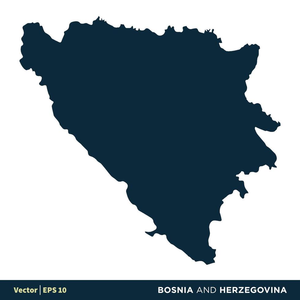 Bosnia and Herzegovina - Europe Countries Map Vector Icon Template Illustration Design