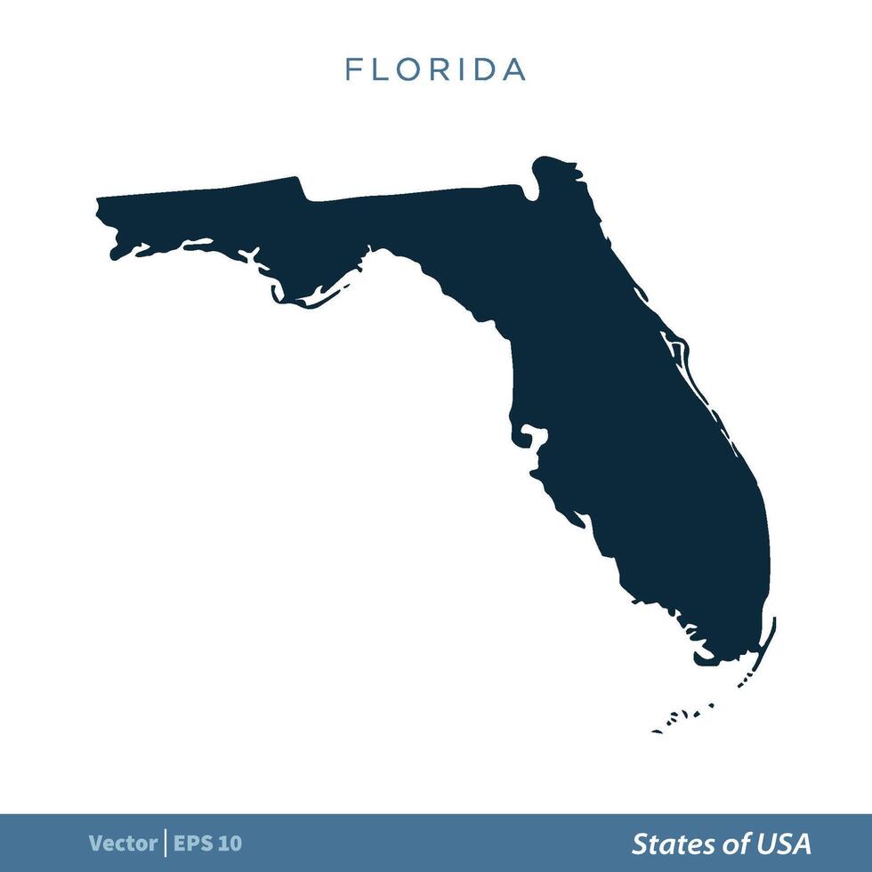 Florida - States of US Map Icon Vector Template Illustration Design. Vector EPS 10.