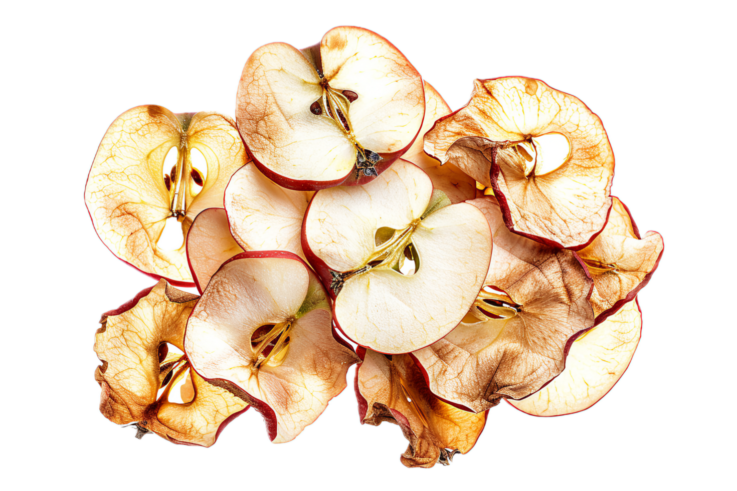 AI generated Sliced Red Apple with Dried Apple Chips png