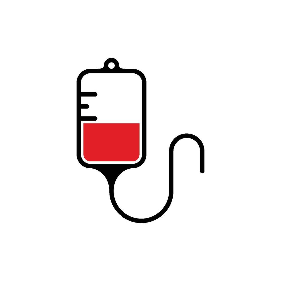 IV Bag Medical Icon Vector Logo Template