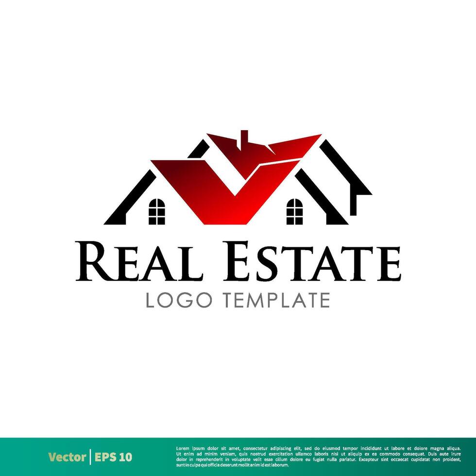 real inmuebles icono vector logo modelo ilustración diseño. vector eps 10