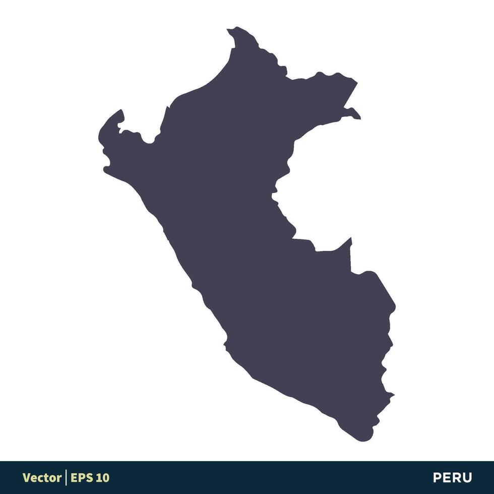 Peru - South America Countries Map Icon Vector Logo Template Illustration Design. Vector EPS 10.