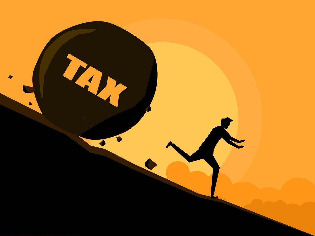 People running away from taxes. business concept vector