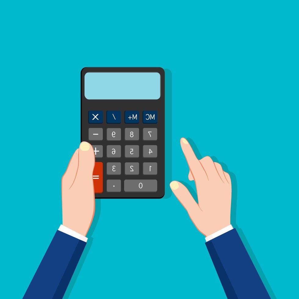 Business people are using calculators vector