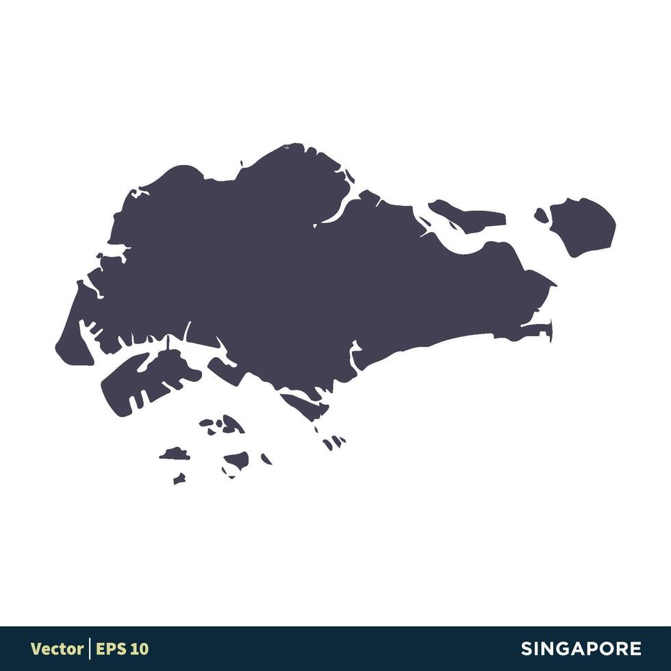 Singapur - Asia países mapa icono vector logo modelo ilustración diseño. vector eps 10