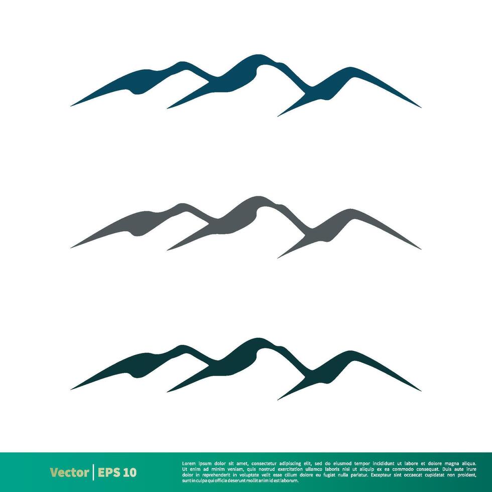 conjunto rock montaña vector icono logo modelo ilustración diseño. vector eps 10