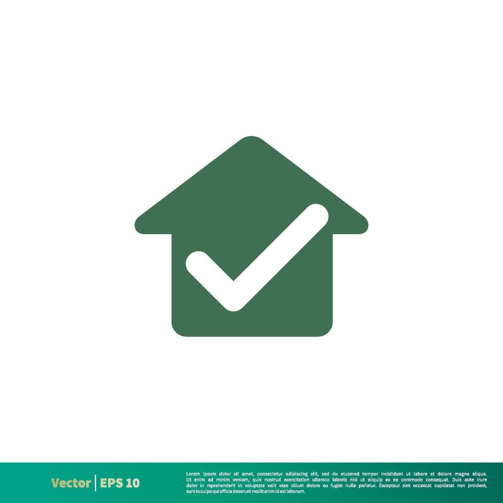 Check Mark Home Icon Vector Logo Template Illustration Design. Vector EPS 10.