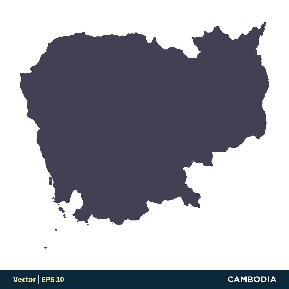 Cambodia - Asia Countries Map Icon Vector Logo Template Illustration Design. Vector EPS 10.