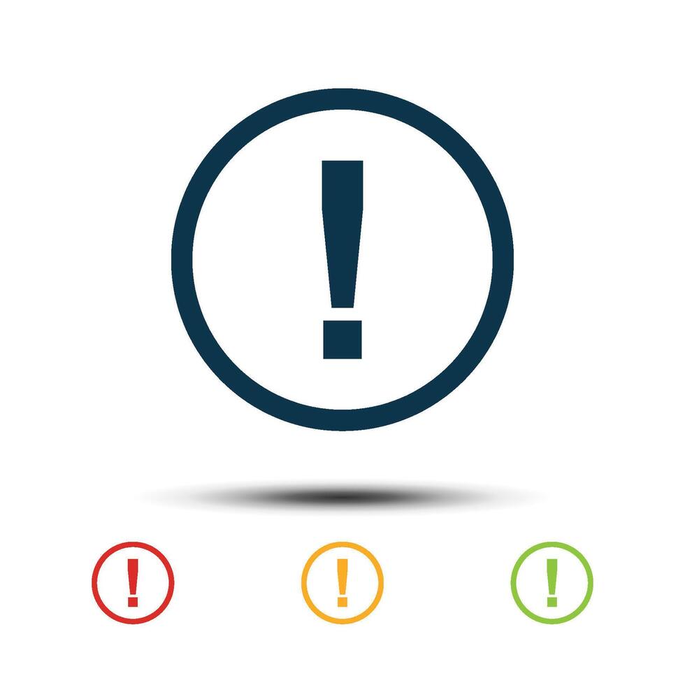 Exclamation Mark Sign Colorful Set Icon Vector Logo Template