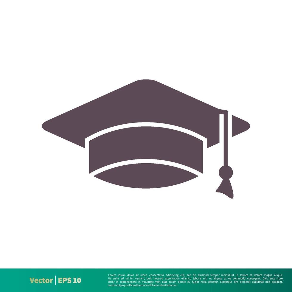 Graduate Hat Education Icon Vector Logo Template Illustration Design. Vector EPS 10.