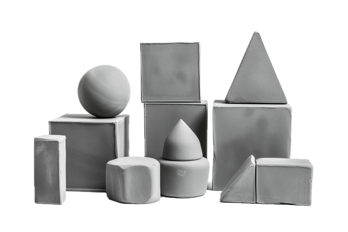 AI generated Geometric Shapes in Monochrome png