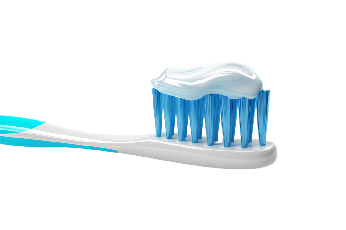 AI generated Colorful Toothpaste on Toothbrush png