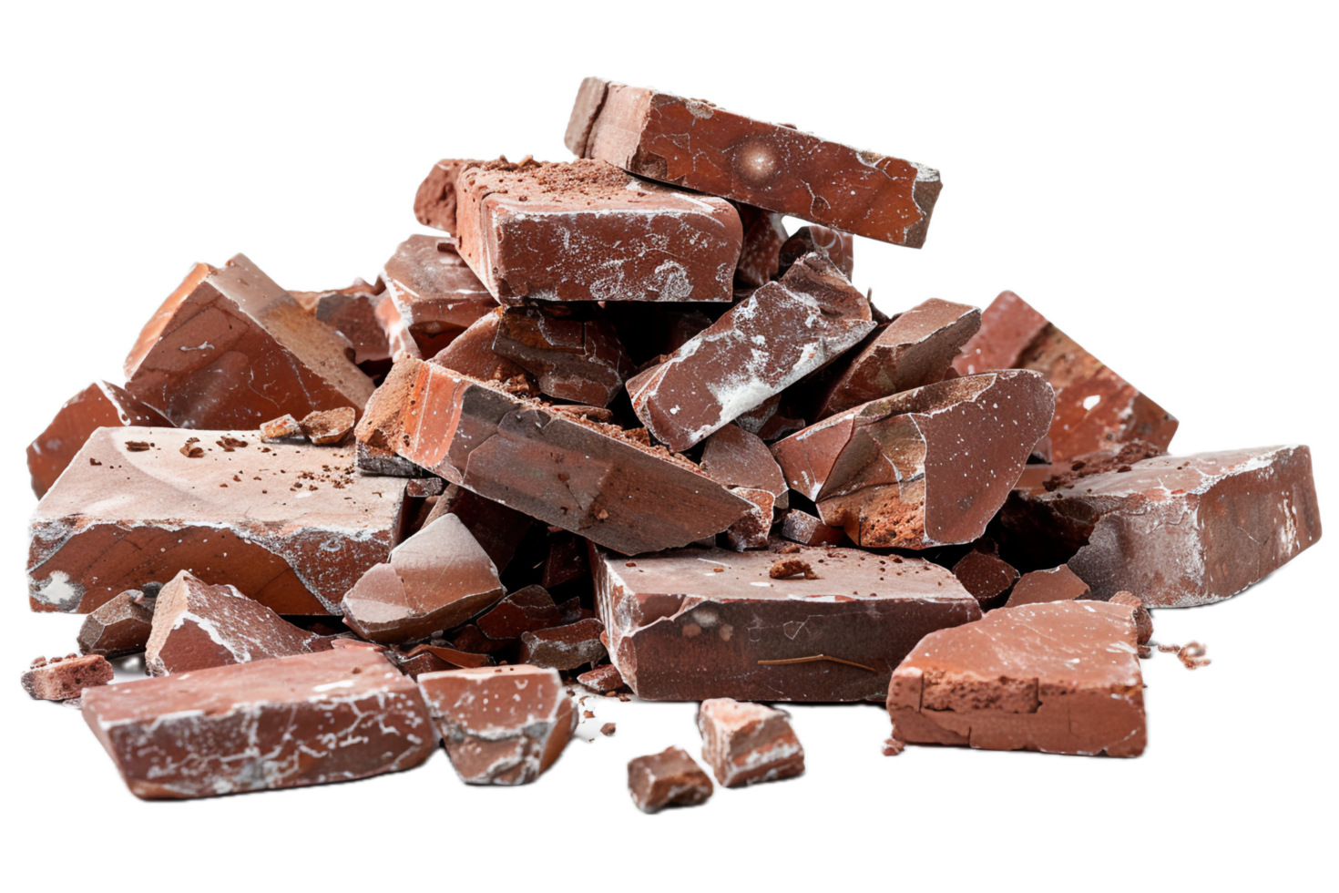 AI generated Pile of Broken Red Bricks png