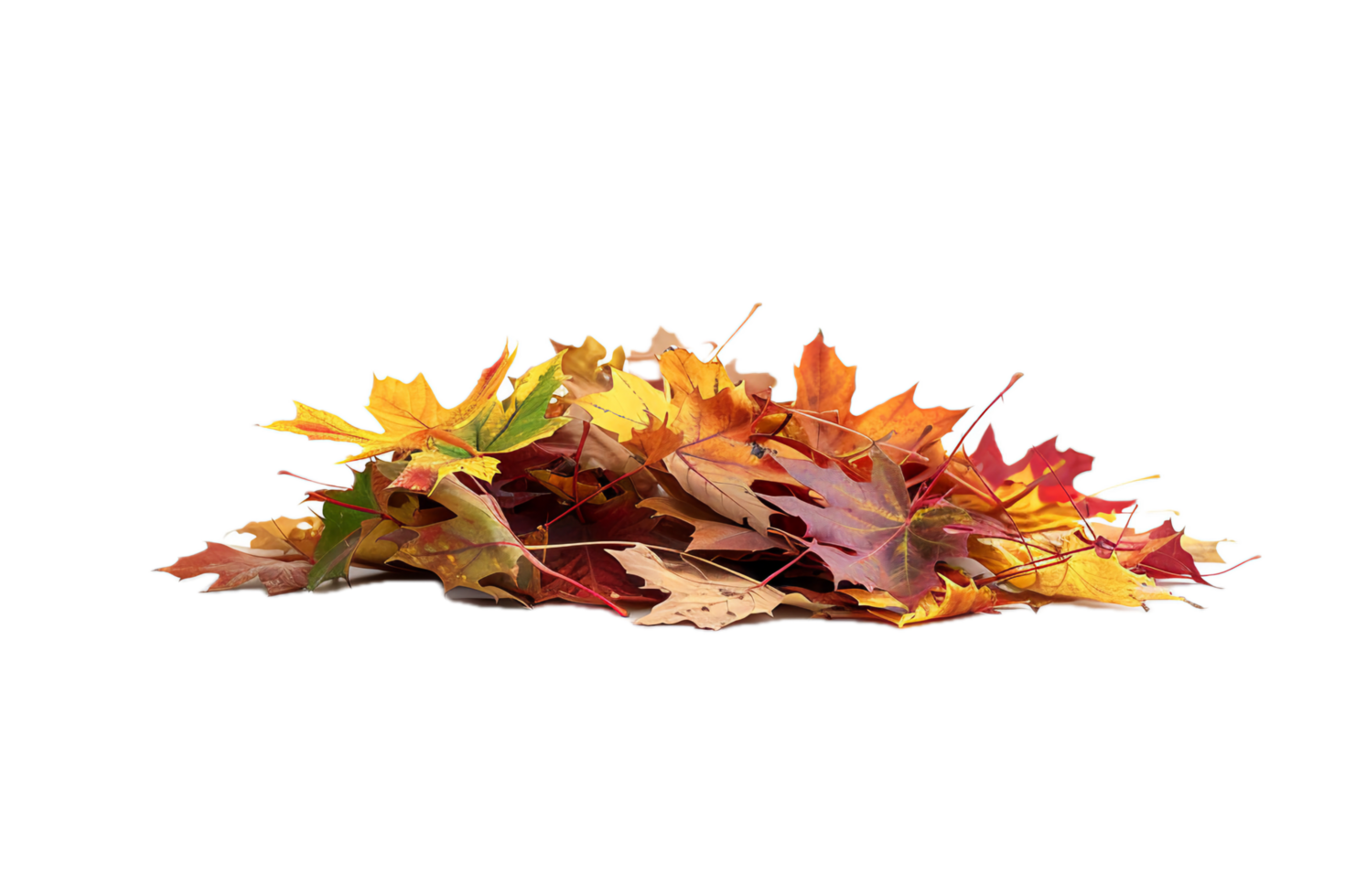 AI generated Autumn Maple Leaves Pile png