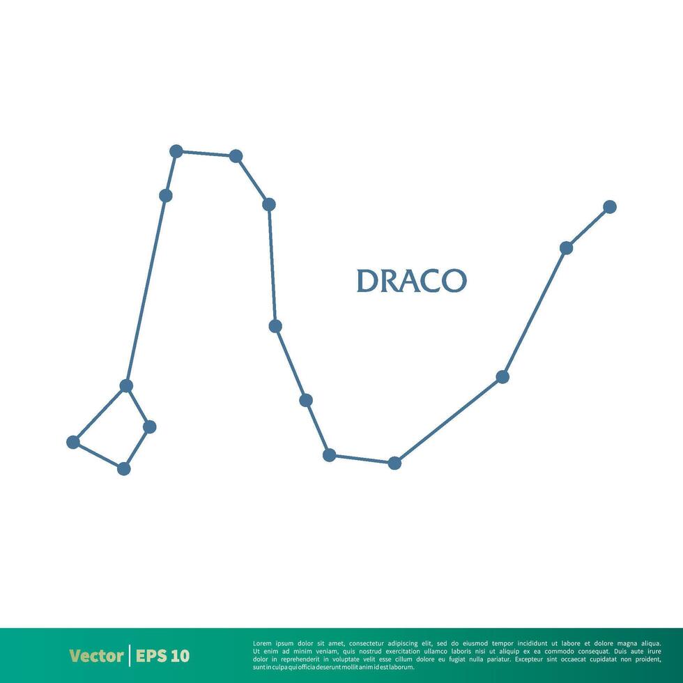 Draco - Constellation Star Icon Vector Logo Template Illustration Design. Vector EPS 10.