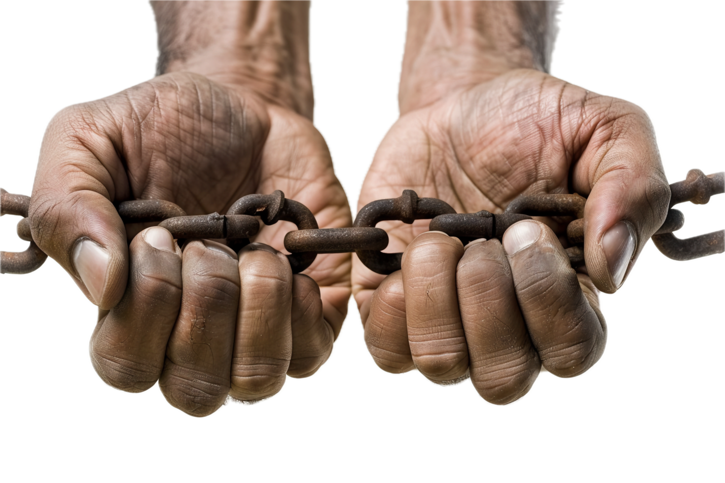 AI generated Hands Bound by Heavy Chains png