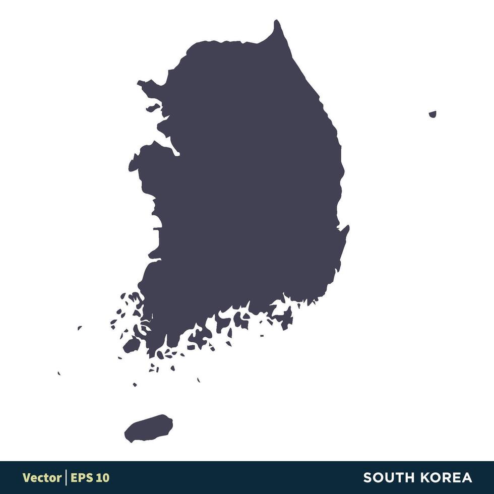 South Korea - Asia Countries Map Icon Vector Logo Template Illustration Design. Vector EPS 10.