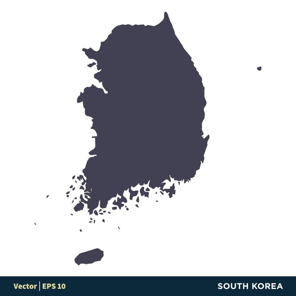 sur Corea - Asia países mapa icono vector logo modelo ilustración diseño. vector eps 10