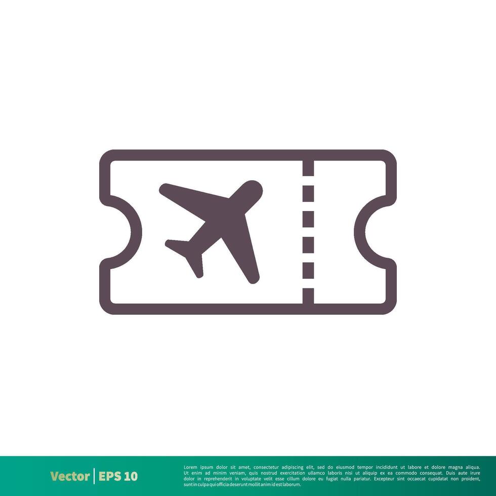 Airplane Ticket Icon Vector Logo Template Illustration Design. Vector EPS 10.