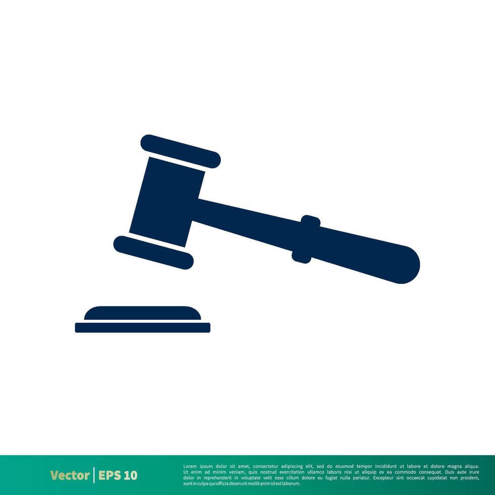 Gavel Law Office Icon Vector Logo Template Illustration Design. Vector EPS 10.