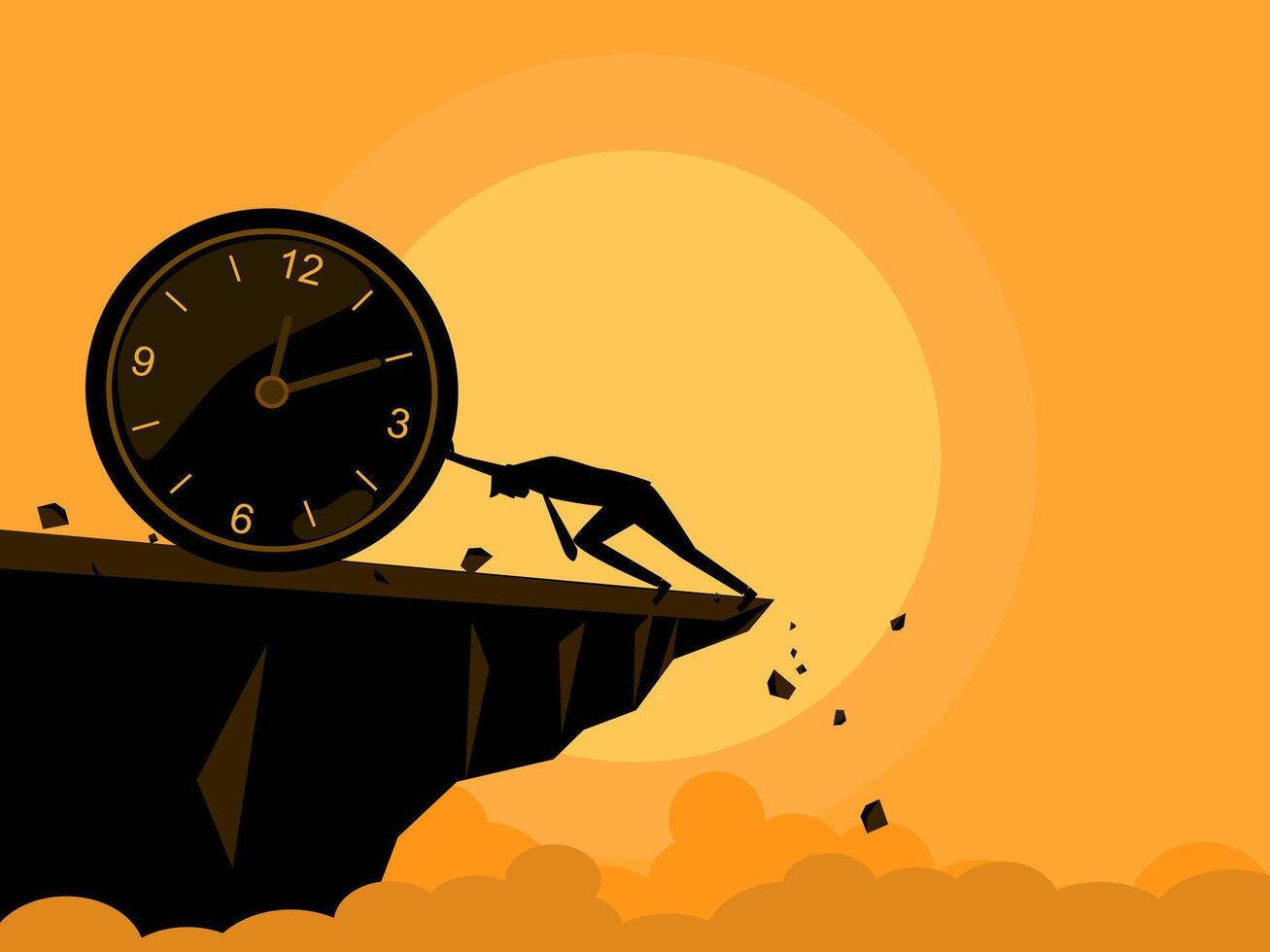 Work hard. People try to fight time. business concept vector