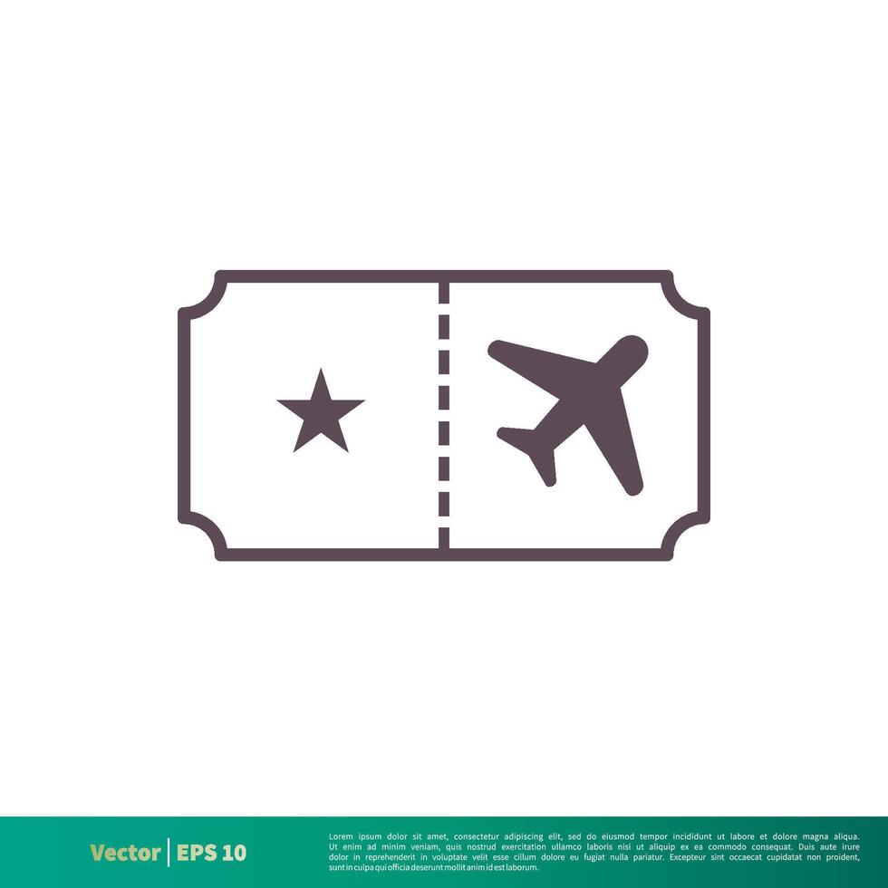 Airplane Ticket Icon Vector Logo Template Illustration Design. Vector EPS 10.