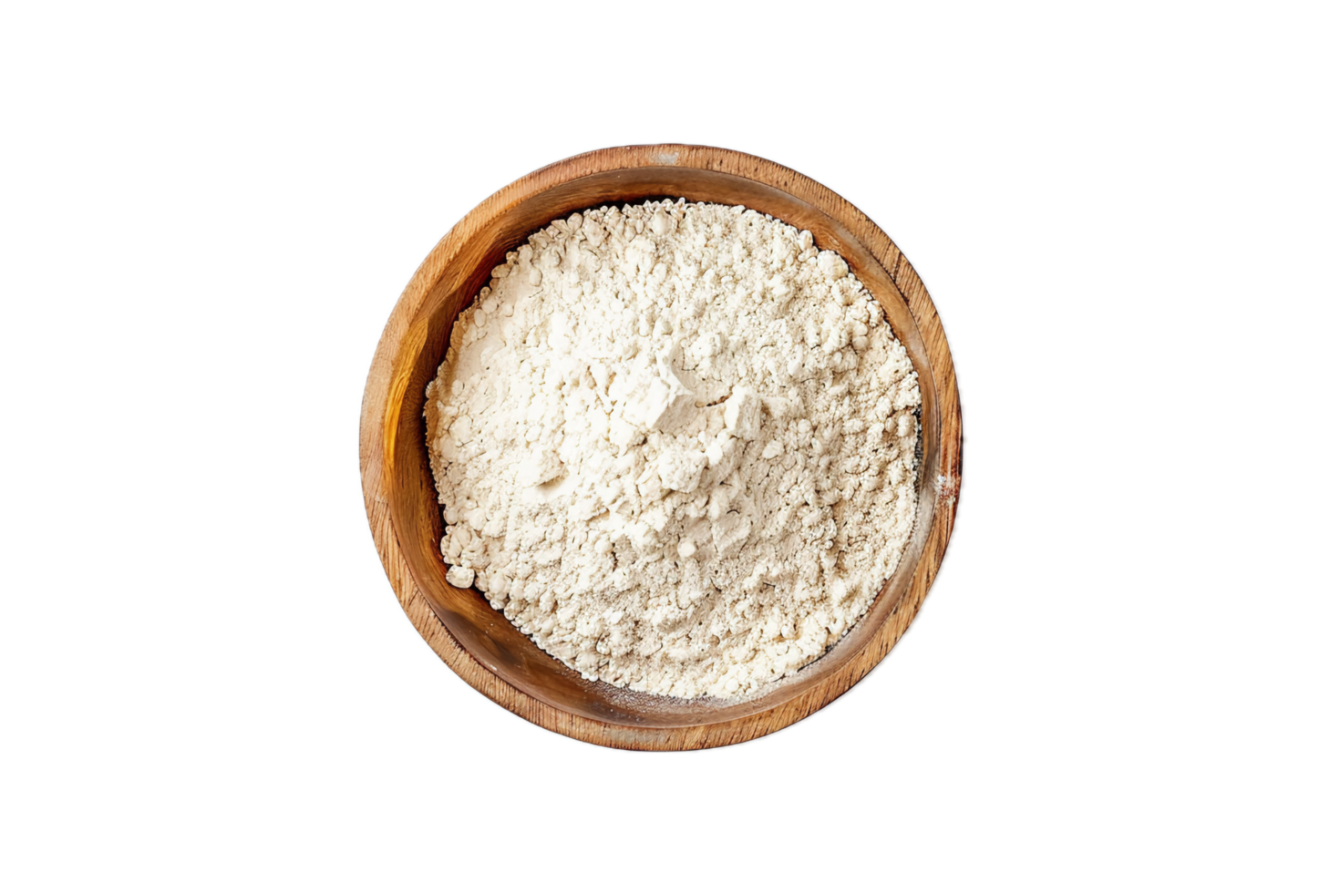 AI generated Wooden Bowl Full of White Flour png