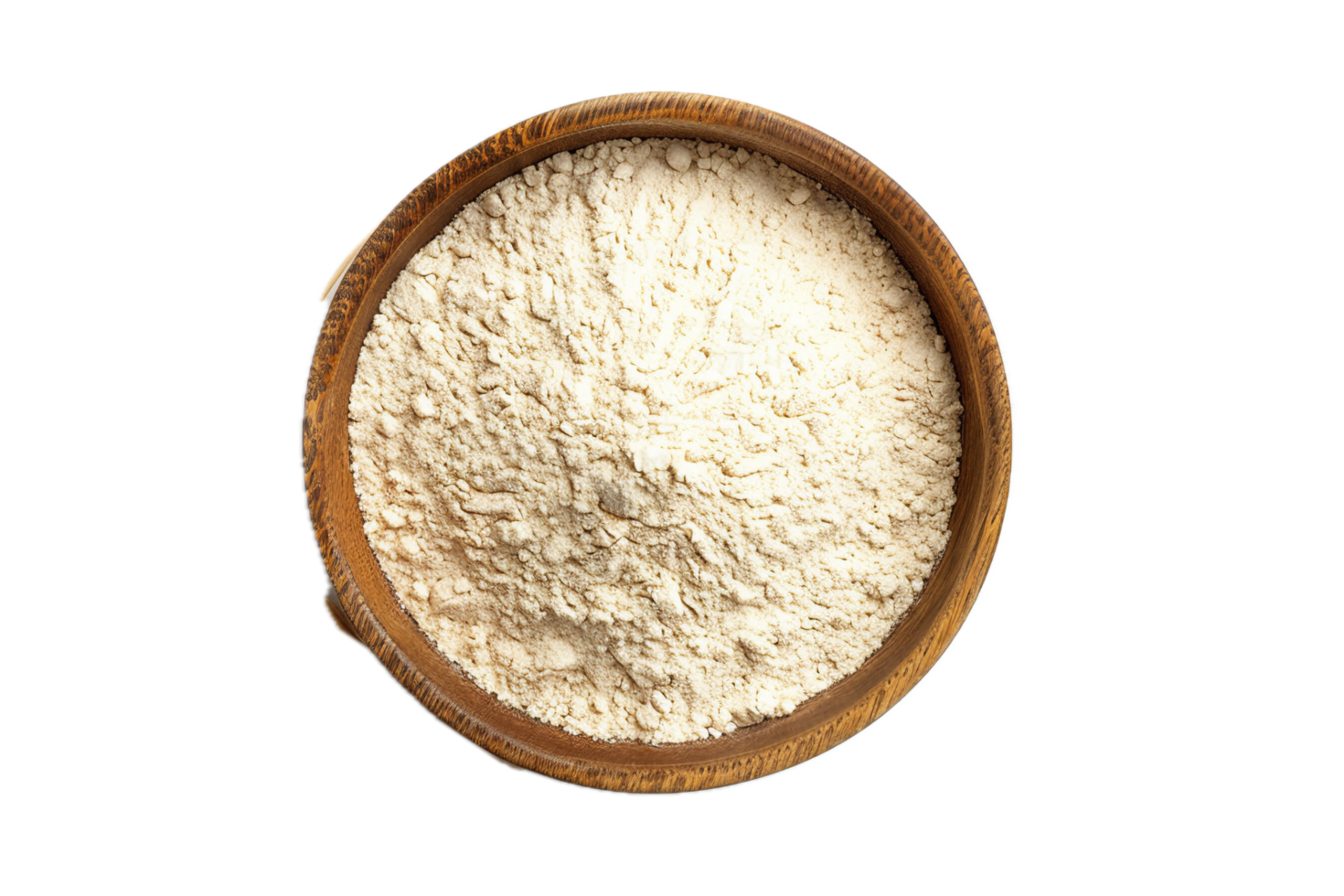 AI generated Wooden Bowl Full of White Flour png