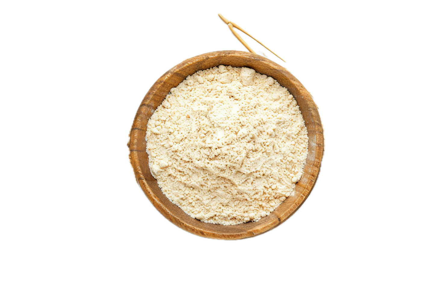 AI generated Wooden Bowl Full of White Flour png